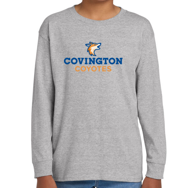 Covington Coyotes Youth Heavy Cotton 100% Cotton Long Sleeve T Shirt Thumbnail
